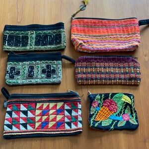 Colorful Embroidered Set of Pouches